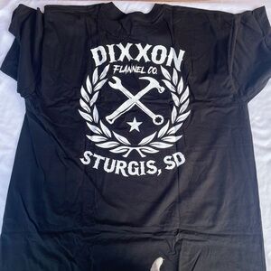DIXXON Sturgis Flannel Co Sketchy White Crest Mens Black T-Shirt Size XL